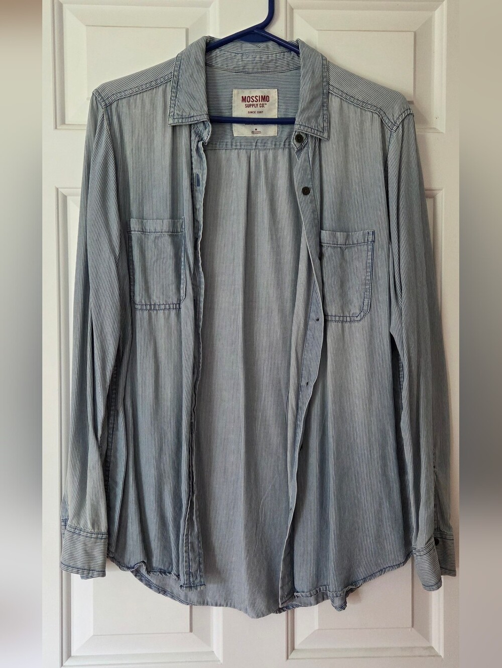 Mossimo Supply Co Boyfriend Fit Railroad Stripe Button Down